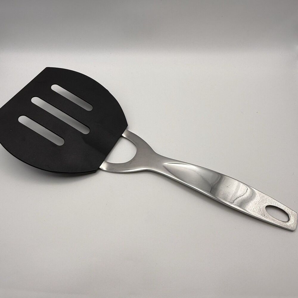 Oneida Flexible Slotted Black Spatula Turner Flipper Stainless Rounded Handle